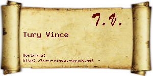 Tury Vince névjegykártya
